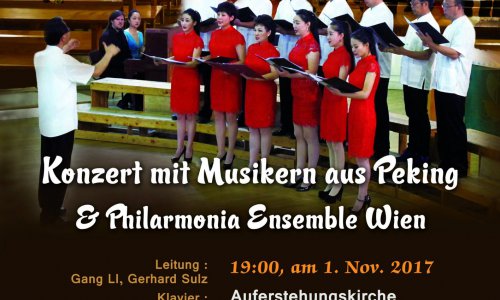 Chorkonzert mit Musikern aus Peking und dem Philharmonia Ensemble Wien